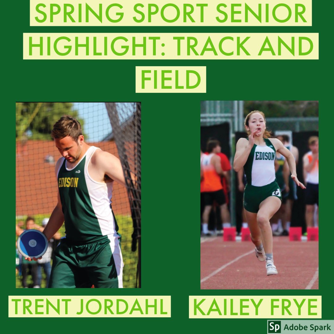 Our Senior Spotlight for Spring Sports! Trent Jordahl and Kailey Frye!