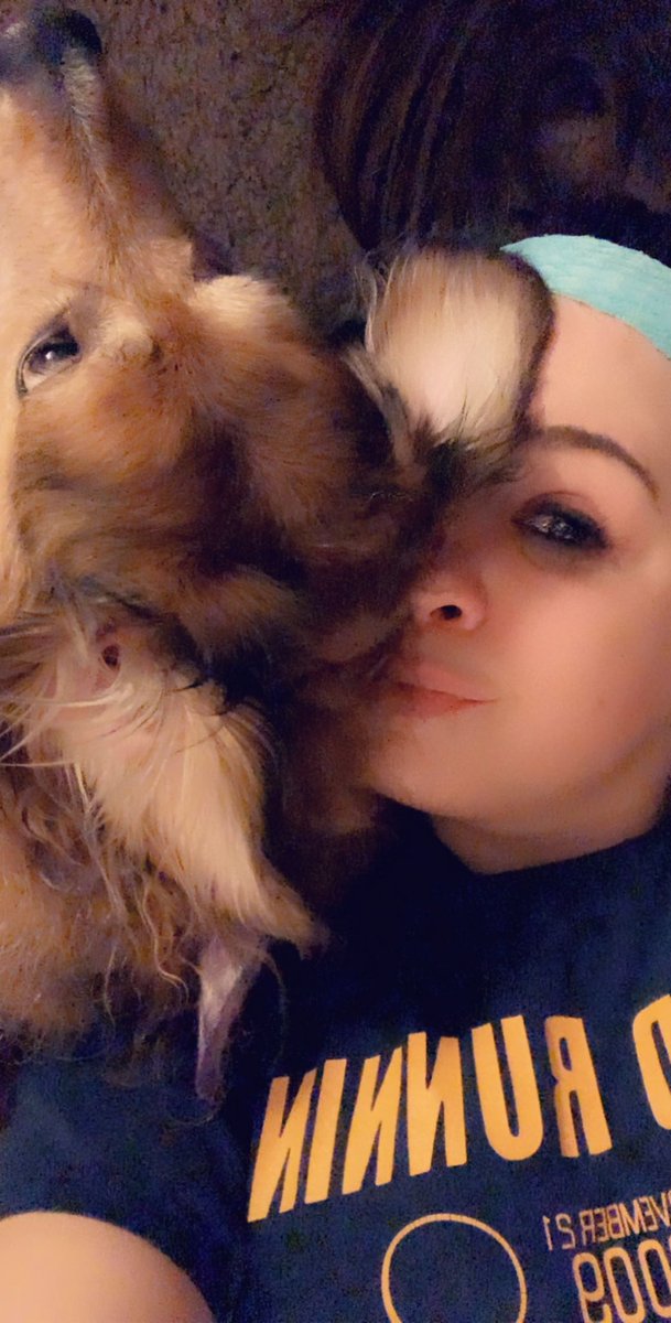 KrissC7's tweet photo. Cardio days equal me dead on the floor and this fur ball laying on top of me #JacksonSparrow #DogMom https://t.co/kc5t66jnNQ