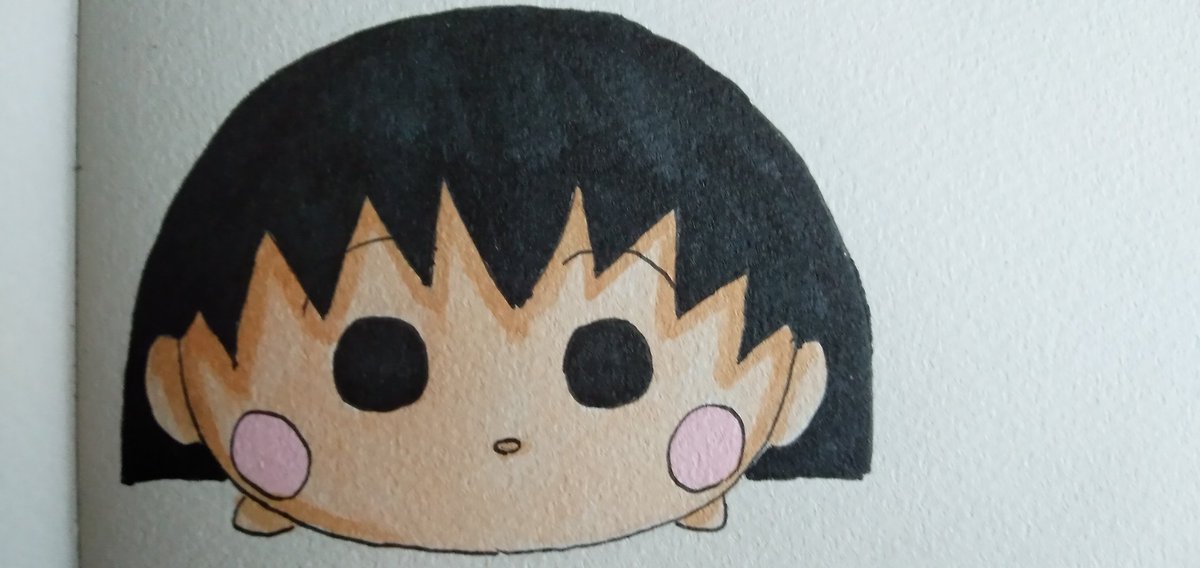 タニータニースリーツタニー Sur Twitter ちびまる子ちゃん ツムツム イラスト好きな人と繋がりたい イラスト 絵描きさんと繋がりたい アナログ 完成しましたまるこツムです