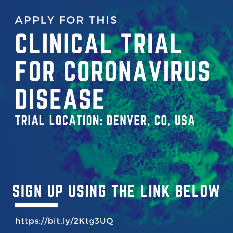 TrialsNearMe's tweet image. We're in search of patients to participate in this #COVID19 #ClinicalTrial to test for #Ruxolitinib
.
Learn more about this #ClinicalResearch Study in #Denver, CO
.
Visit the link to get the details &amp;amp; apply: bit.ly/2Ktg3UQ
.
#Coronavirus #ClinicalStudy