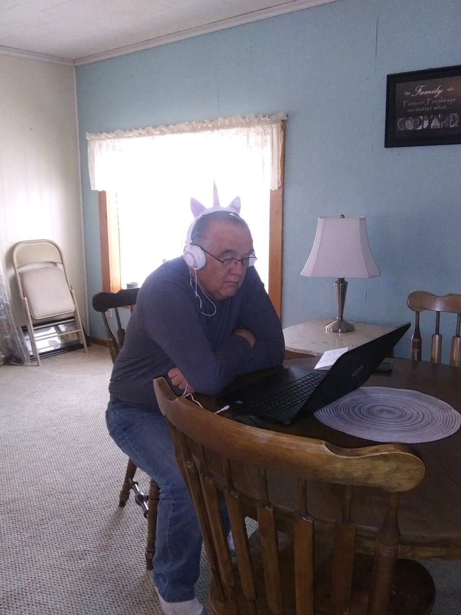 When your 67 year old father has an online course, no headphones, but does have an 11 year old granddaughter....you get full engagement <a href="/JennifeG0305/">Jennifer Goddard</a>