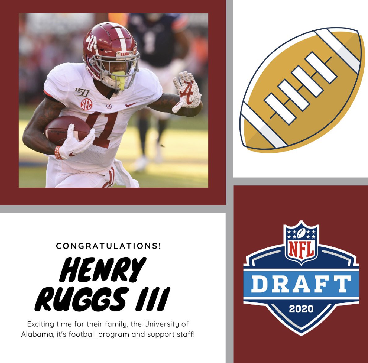 WesDMaas's tweet photo. ANOTHER @AlabamaFTBL STUDENT-Athlete going in the First round of the @NFLDraft. The Academic Staff continues to provide π class support! @Greg_Byrne #JonDever #RollTide #WeAreN4A @nfoura https://t.co/QDpqlu7Hzi