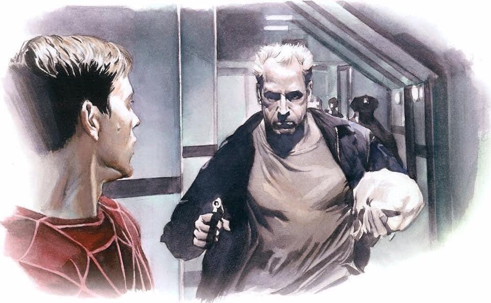 boybagley's tweet photo. Spider-Man 2 opening credits by Alex Ross https://t.co/6MVcN4MK9Y