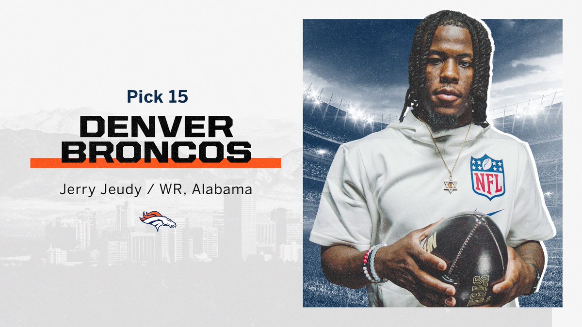 Another Bama receiver is off the board!

The Broncos select Jerry Jeudy with the 15th pick in the #NFLDraft