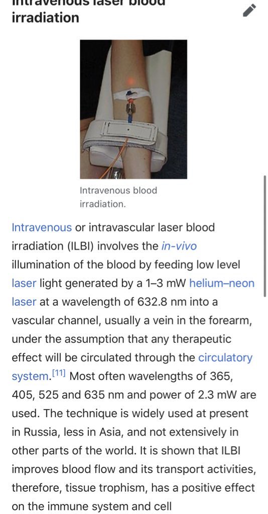 For people who don’t understand... He’s talking about blood irradiation therapy or intravenous light therapy and the doctors continuing to do rapid testing of it’s efficacy boosting immune function + potentially killing viruses... NOT about Clorox or tide pods.