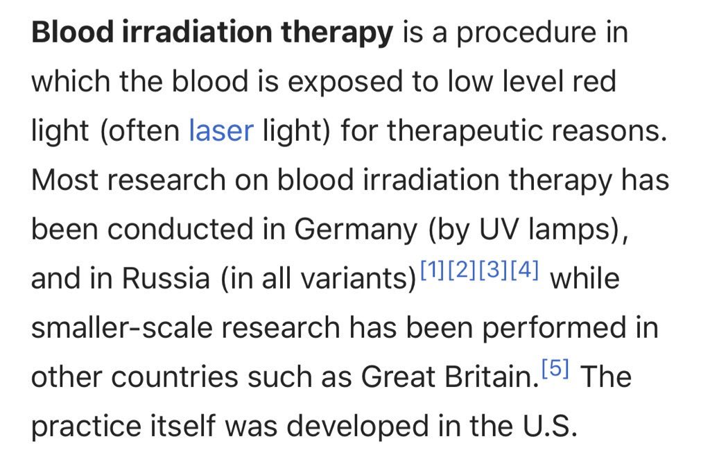 For people who don’t understand... He’s talking about blood irradiation therapy or intravenous light therapy and the doctors continuing to do rapid testing of it’s efficacy boosting immune function + potentially killing viruses... NOT about Clorox or tide pods.