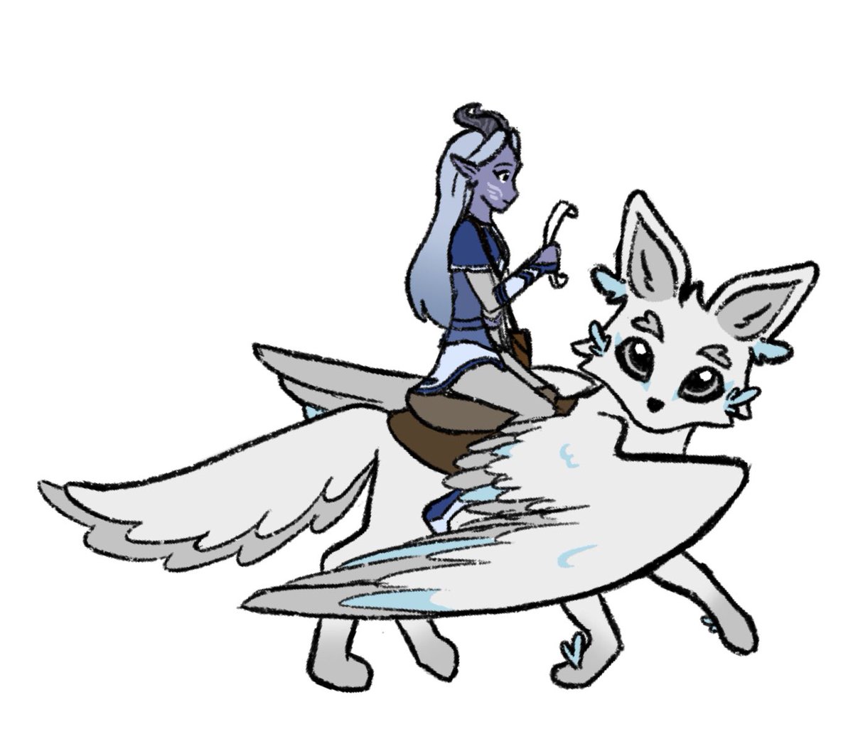 - Kinda like a metal detector but they’re giant foxes with wings - Muttias wasn’t trained to do these things I just made them up for l o r eAnyway he helps Akia deliver her messages and do what she loves best!