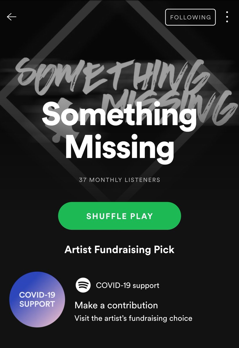 On our Spotify page, at the very top, there& #39;s an artist donation link. You can make a donation directly to us with that link! We will get 100% of the money you send and it will go towards the recording costs of our next EP!If we get at least $1, Spotify will send us $100!