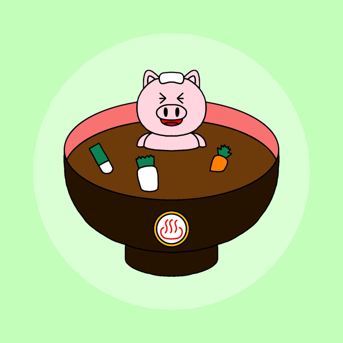 Haya ｸﾞｯｽﾞ Lineｽﾀﾝﾌﾟ販売中 豚カツと豚汁 豚カツ 豚汁 イラスト Hayaのイラスト
