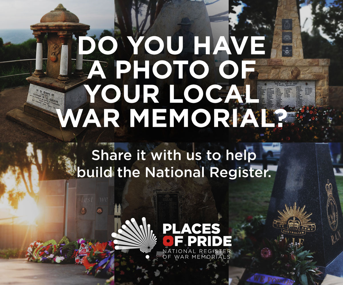 AWMemorial's tweet photo. Upload a photo or story of your local war memorial and help us build the national register of war memorials to ensure we remember those who have served.
#PlacesofPride #AnzacDay #AnzacDay2020 #LestWeForget #AnzacAtHome #AtHomeWeRemember https://t.co/RWAHf8dxdY
