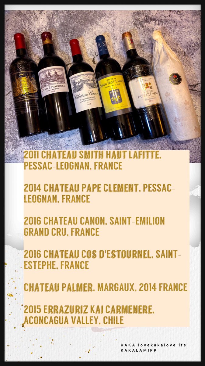 🔎6 of MY FAVORITE WINES OF 2020

🔆Check my blog out for more details kakalovekakalovelife.com

#smithhautlafitte #kerrywines #bernardmagrez #chateaucanon #cosdestournel #estournel #chateaupalmer #errazurizkai #errazuriz #errazurizkai2015 #millesima #winelovers #kakablogs