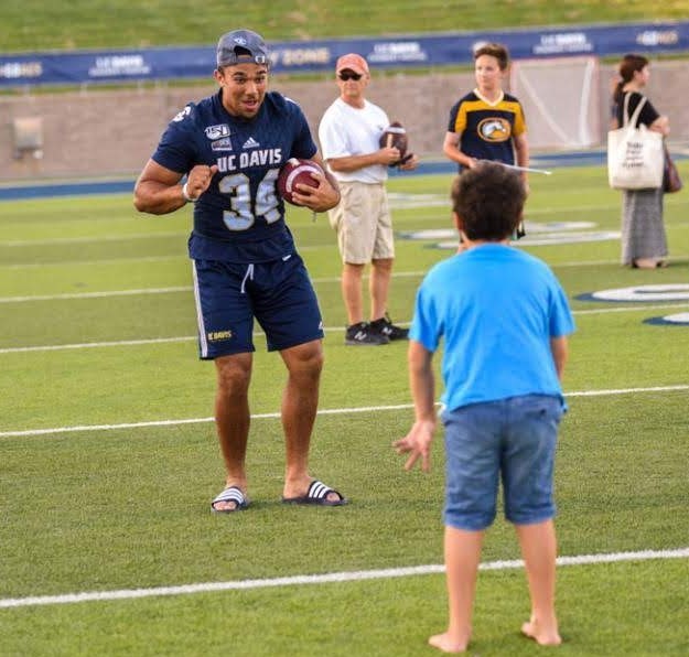 Draft Day has me fired up!  Here is my draft evaluation of UC Davis RB Ulonzo Gilliam JR
Remarkable talent. 2 seasons as a starter /rushed for 2225 yds ! 114 catches!
Strength: Great student, Elected team captain
Weakness: Doesn’t laugh at position coaches jokes enough