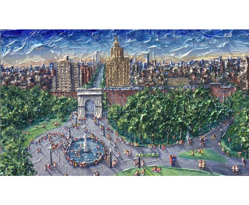 #fineartist and #sohomusemember Brian Josselyn shares 'Washington Square Park From Above' - a beautiful reminder of the magic and energy of #newyorkcity. #painting #visual #art #nyc #artist @bjosselyn #dream #inspire #create #wearesohomuse