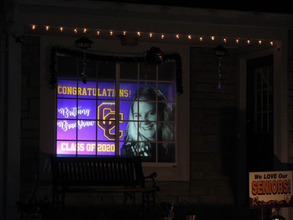 Grin_NBarrett's tweet image. Congratulations @CandyLycan!!!  CCHS Class of 2020.  Our front door doesn’t face the street, so we decorated the front window!  Haha  @principalritter @MoreOrLessLee