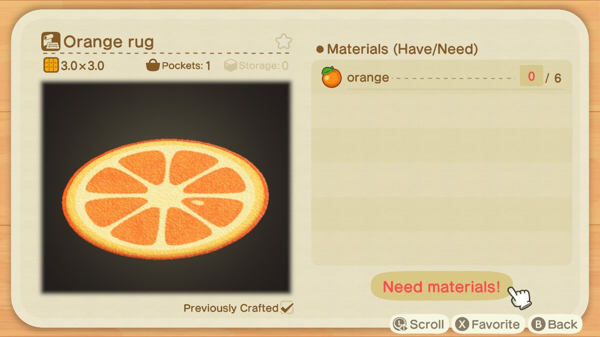 ABOUT FRUIT ITEMS- both these rugs sell for the same amount: 1,200 bells- cherries are native to my island and sell for 100 bells each, while oranges sell for 500 each- you profit double by crafting with the native fruit, but make less with non-native fruits