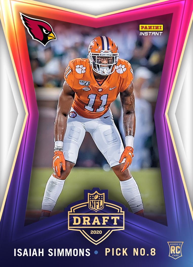 Isaiah Simmons (@isaiahsimmons25) on Twitter photo I'm all in <a href="/AZCardinals/">Arizona Cardinals</a> 🔥. Ready to show the world what I got! Check out my new #PaniniInstant card here qr.paniniamerica.net/2t738 #NFLDraft #WhoDoYouCollect I'm all in <a href="/AZCardinals/">Arizona Cardinals</a> 🔥. Ready to show the world what I got! Check out my new #PaniniInstant card here qr.paniniamerica.net/2t738 #NFLDraft #WhoDoYouCollect