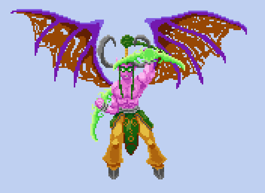 Airu Hearthstoneドット絵 イリダン ストームレイジ Illidan Stormrage パーツが多くて制作時間がかかりました ドット絵 Pixelart