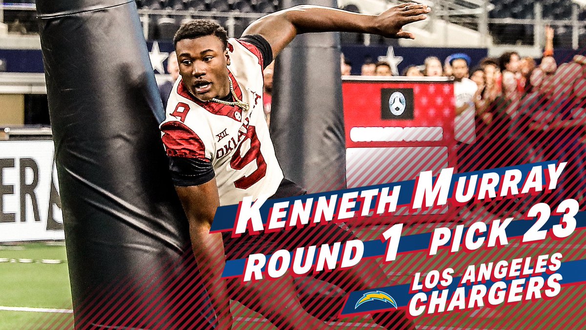Congrats to former <a href="/StateFarm/">State Farm</a> All-Star Football Challenge participant <a href="/KennethMurray/">K9</a> on being selected No. 2⃣3⃣ overall by the @Chargers in the 2020 #NFLDraft!