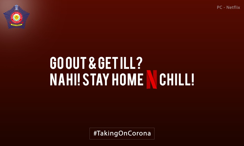 MumbaiPolice's tweet photo. Stay home. Download some hAppIness #TakingOnCorona https://t.co/Bbj5ifSMeo