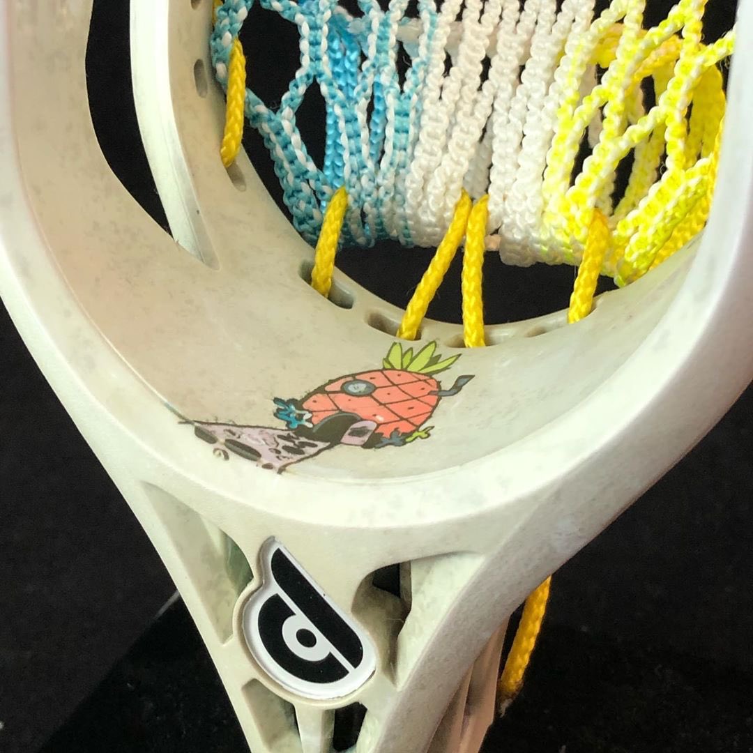 powelllacrosse's tweet photo. One word will do the trick to describe Camel City’s dye job ➡️ Detail. Congrats for being our Day 9 winner of the Dye-it & String-It Challenge with this Sponge Bob Beauty. @camelcitylacrosse
#ExploreTheField
#DyeItStringIt https://t.co/2Odjsj55zF