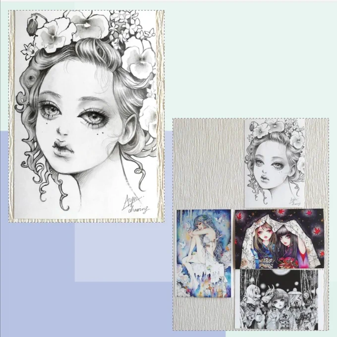 4/25(土)〜始まる
SUNABAギャラリー@hiroyuki9999でのWEBグループ展【禁じられた遊び】 

ドローイングセットに付くハガキ3枚はこちらです
通販はドローイング画像のみのアップなのでご参考まで?

何とWEB在廊する作家さんも✨ご覧下さいね?
(私がWEB在廊すると皆さんのスマホ画面が割れるので…?) 