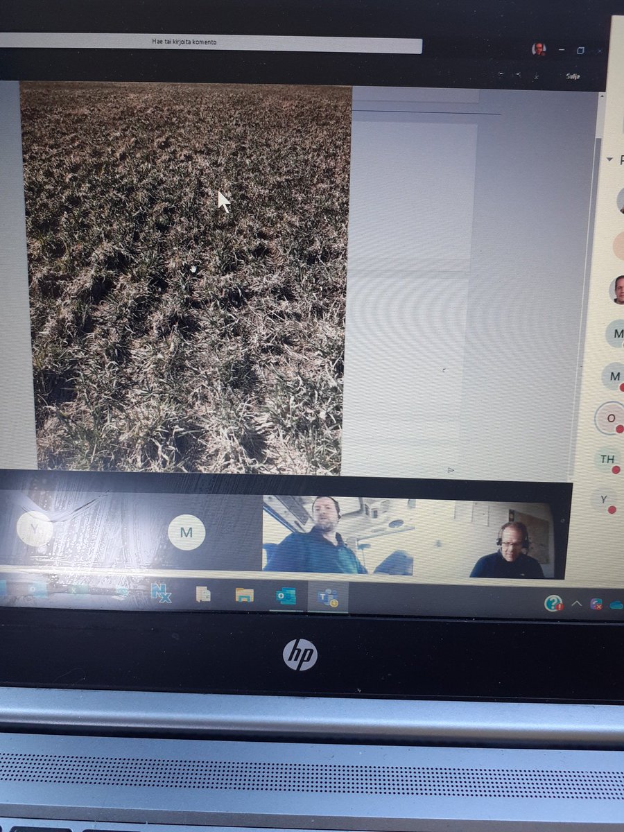 EllaAnu's tweet image. This is how our discussion groups work now. One farmer is with an advisor on the field taking pictures and giving comments and the rest of the group meet via Teams online with the facilitator. Drone pictures👌 
#discussiongroups #almostliketogether @ProAgria @THosike