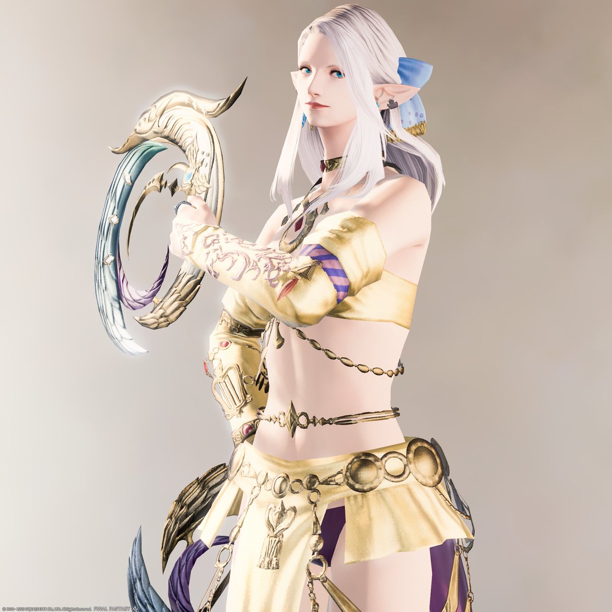 Chiyo Gungnir 踊り子afセットの染色ミラプリーーー 悩みに悩んでコレになった ｰ 裏地のピンクが染まらないから難しい いっそカラフルにしよう からの金糸で織った贅沢な装束にしてしまおうと 武器はエデングレース