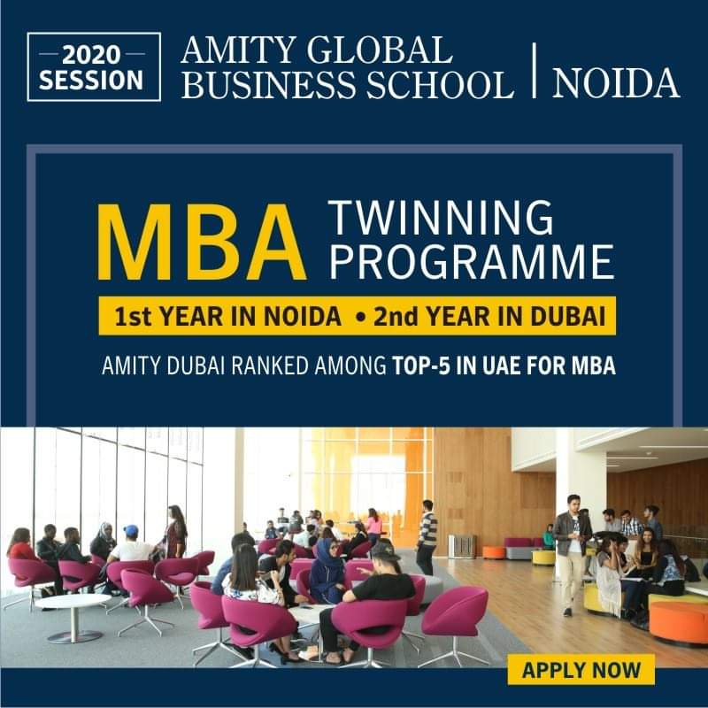 noidaagbs's tweet photo. You read that right! Join an #MBAprogram at #AGBS for the year 2020 and get a #GlobalAcademicExperience at our #Dubai campus for the 2nd year of the #MBAcourse.
#AmityTwinningProgramme #AmityDubai #MBA #BBA #Admission2020 #Noida #AdmissionOpen https://t.co/jaR0FP2KuI