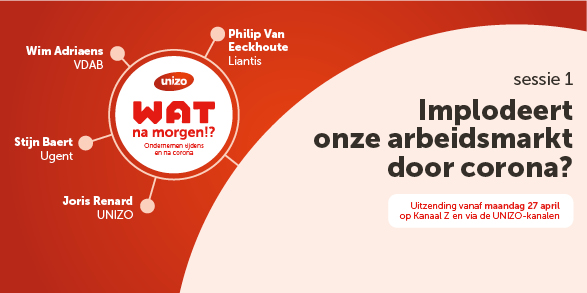 LiantisBe's tweet photo. Implodeert onze arbeidsmarkt na corona? Over deze vraag buigt CEO @PhVanEeckhoute zich maandag 27/4 op @KanaalZ in de eerste aflevering van ‘Wat na morgen!?’. Gesprekspartners: Stijn Baert (@ugent), Wim Adriaens (@VDAB) en Joris Renard (@UNIZOvzw ). #schouderaanschouder https://t.co/9aSfpYZjXb