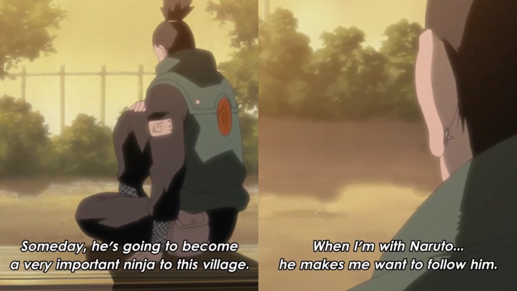 Shikamaru always believed in Naruto and felt inspired by him