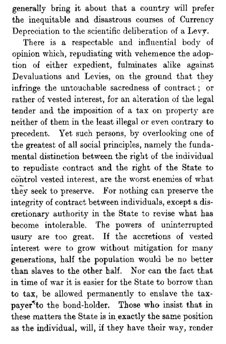 After WW1 there was a v similar debate. Some argued for inflation ("depreciation"). But as Keynes wrote in a Tract on Monetary Reform, while inflation was always the easy and most likely option, it was also the least fair. He proposed something called a "capital levy"