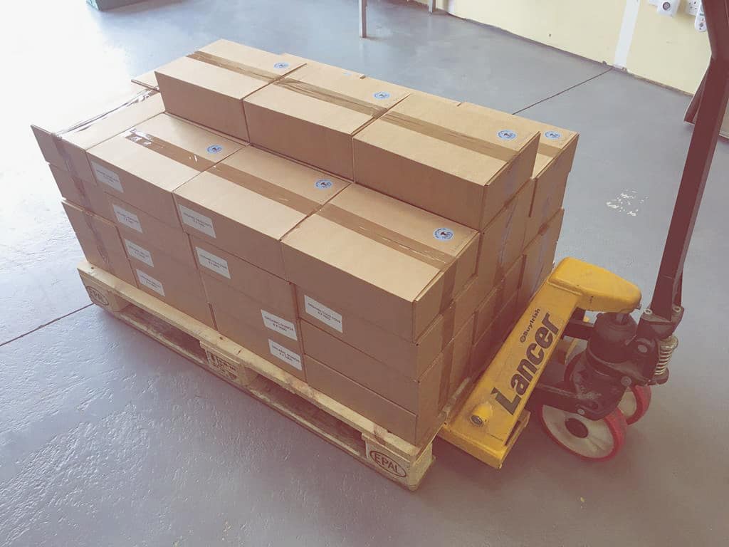 Our first delivery of stock to <a href="/FallonandByrne/">Fallon and Byrne</a> packed and en route to Exchequer Street! Looking forward to seeing our products on their shelves 🛒 If you can’t make it into the shop, their delivery service has just been expanded to cover Dublin 1 right through to Dublin 18!