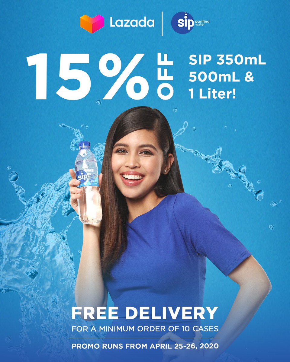 SipPurified's tweet photo. Head over to @lazadaph’s Fresh Finds: New Essential Items tomorrow and avail an outright 15% discount* for @SipPurified! #SipKaMuna (*Promo can’t be used in conjunction with other promos or discounts.) https://t.co/qJFytURRVC