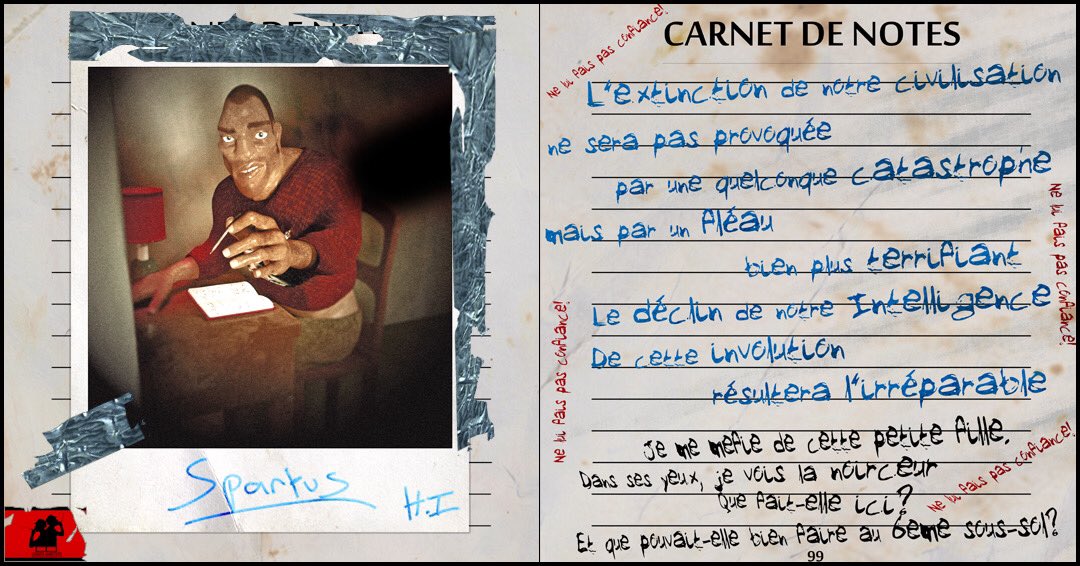 Gem_ambition's tweet photo. N06: (p99) Fin part1 des meilleures citations et pensées du Sage Spartus tirées d’un carnet de notes retrouvé dans les décombres de l’hôpital psychiatrique des Insensés (Restauration en cours) #illustration #artist #citation #philosophe  #pensées #hôpital #Sage #Spartus #Gemini https://t.co/Bwm8atRME7