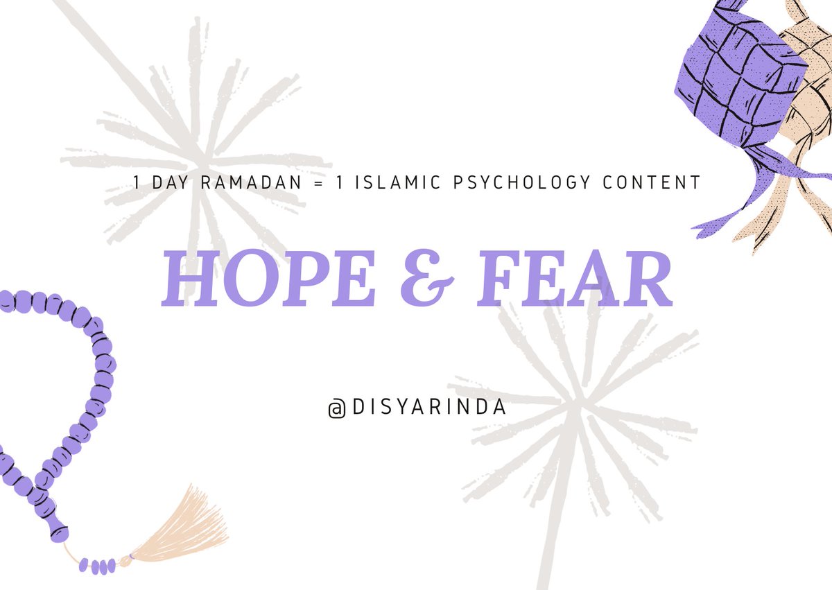 Day 1: Hope & Fear #1day1islamicpsycontentDi Islam, kita diperintahkan utk berharap hanya pada Allah SWT. Meskipun diperintahkan demikian, berharap secara berlebihan pun ternyata ga baik bagi well-being kita. Kenapa?