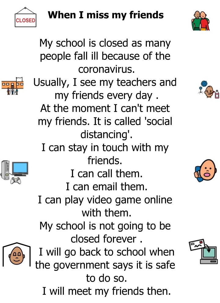 andyharley83's tweet photo. ASIST's Grazyna Mroz has created these fab social stories about missing friends & positive things we can do. We can maintain connections with friends whilst respecting social distancing #socialstory #friends #beingconnected #SocialDistancing #SLSFife #ASIST #FifeEducation https://t.co/kCTqWKzmxl