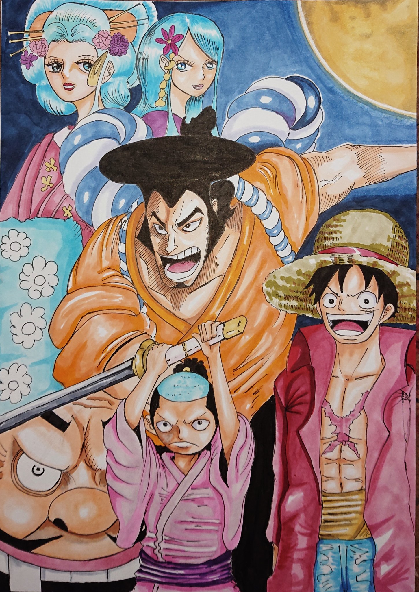 Twitter এ バンノッチ 光月家 よく考えたらワンピースの中で家族全員が描かれる事ってないですよね ウソップくらい 白黒にしたらカッコよくなったので一緒に載せときます ワンピース おでん もものすけ 光月 T Co E6vlyukpqr ট ইট র