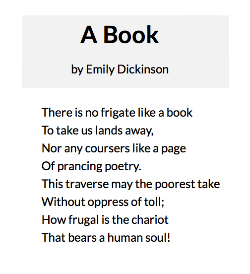 116 A Book by Emily DickinsonFor  #WorldBookNight  #PandemicPoems  https://soundcloud.com/user-115260978/116-a-book-by-emily-dickinson