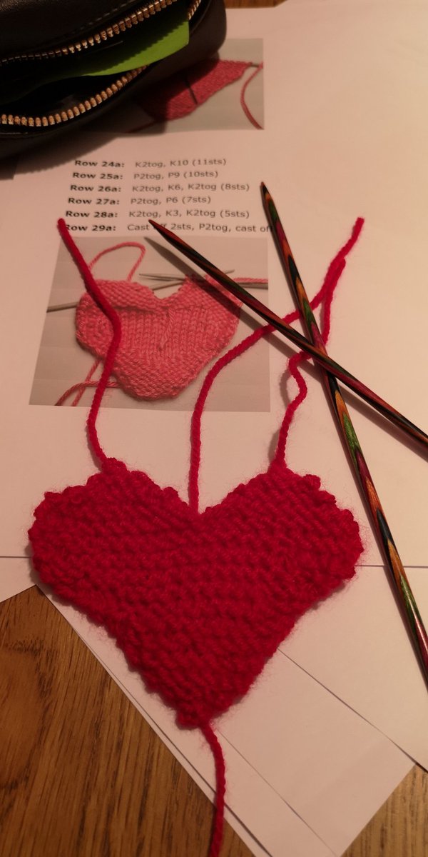 CroITBusiness's tweet photo. I haven't done much knitting since the 1918 Poppy challenge so decided to have a go at these NHS hearts. 2 days with lots of restarting and I finally succeeded in completing one side!! It actually looks like a heart! Set yourself a lockdown challenge! 
#resilience 
#nevergiveup https://t.co/6lGD5XlluU