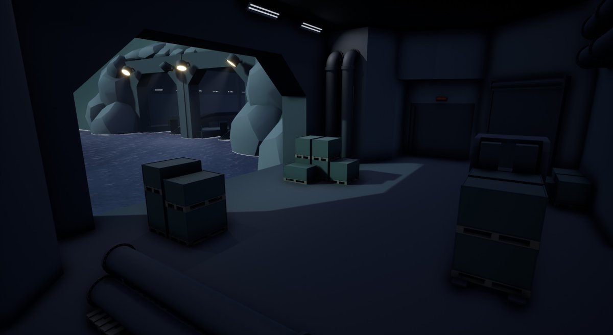 flaykesLD's tweet photo. Here's some screenshots from my most recent assignment. The objective is to infiltrate the naval base undetected and sabotage the submarines. Very much enjoyed working on this! #UnrealEngine #leveldesign #whitebox https://t.co/j2ohZZoeAv