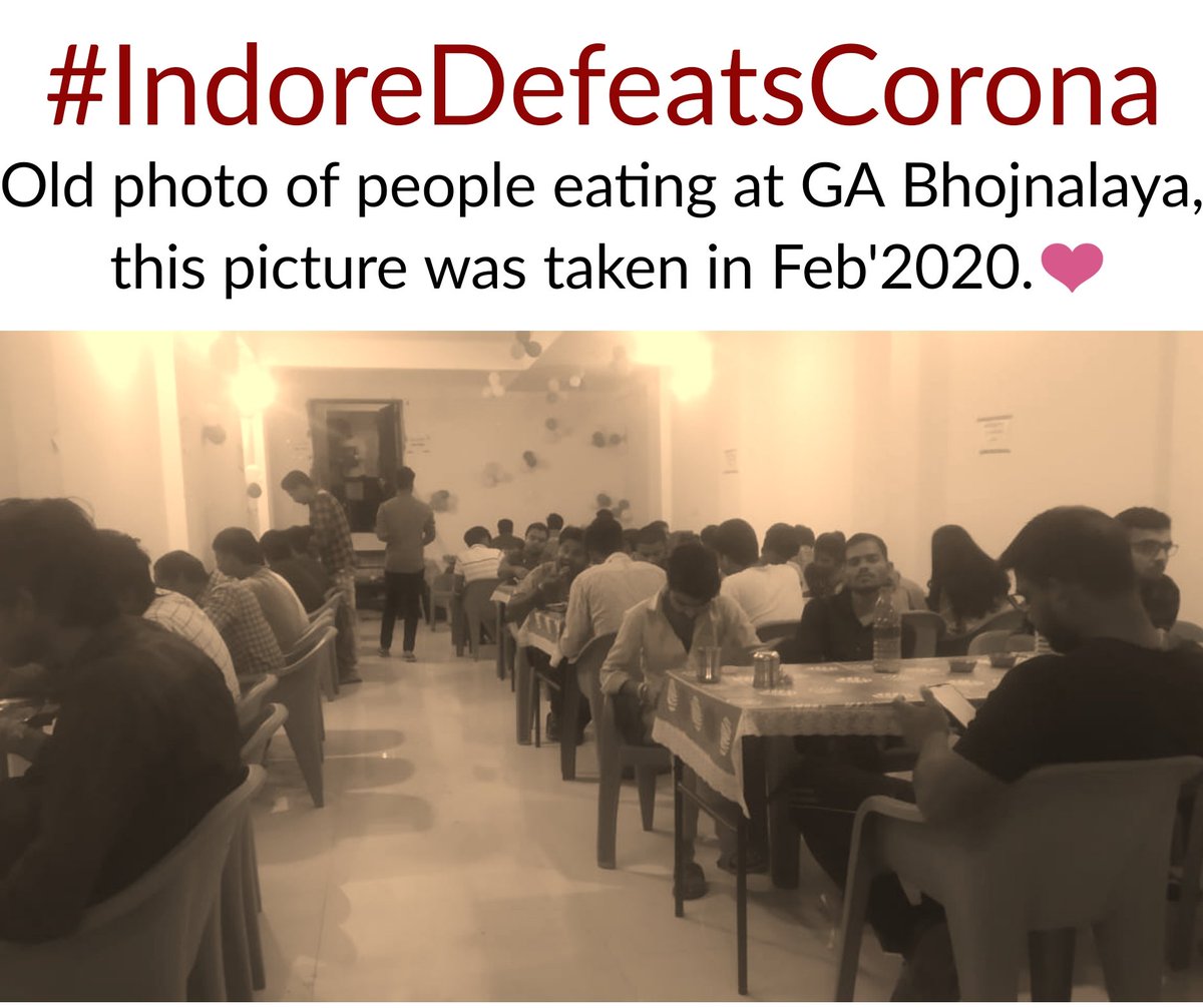 AashishNAMDEV10's tweet image. Old Photo of people eating at GA Bhojnalaya, this picture was taken in Feb'2020.
#GAbhojnalaya
#IndoreDefeatsCorona