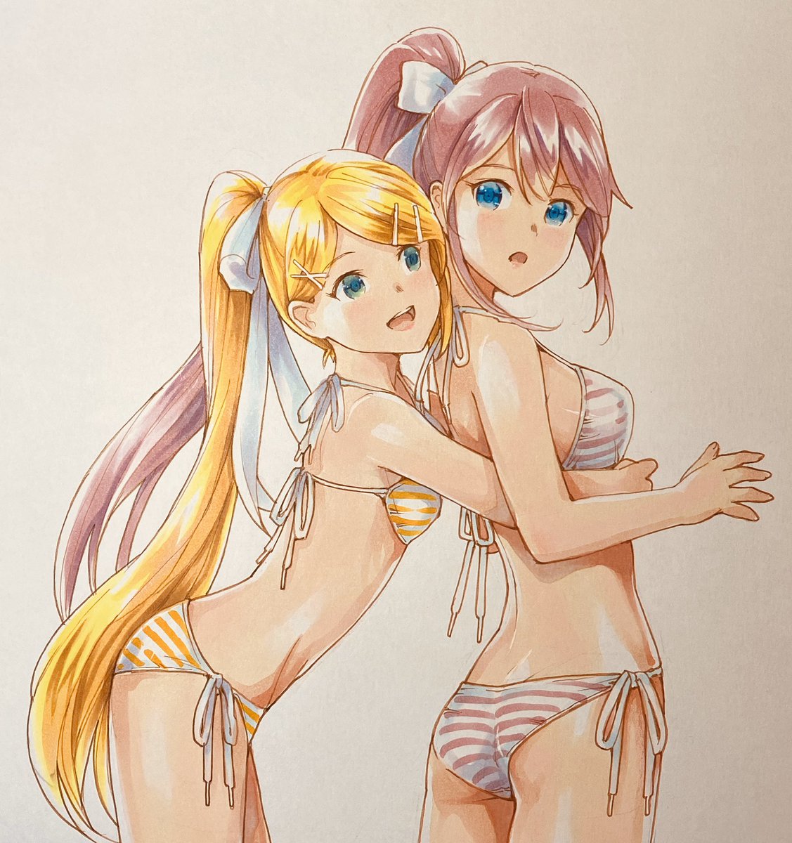鏡音リン 「大人リンちゃん&ルカさん? 」|MayoRiyo まよりよのイラスト