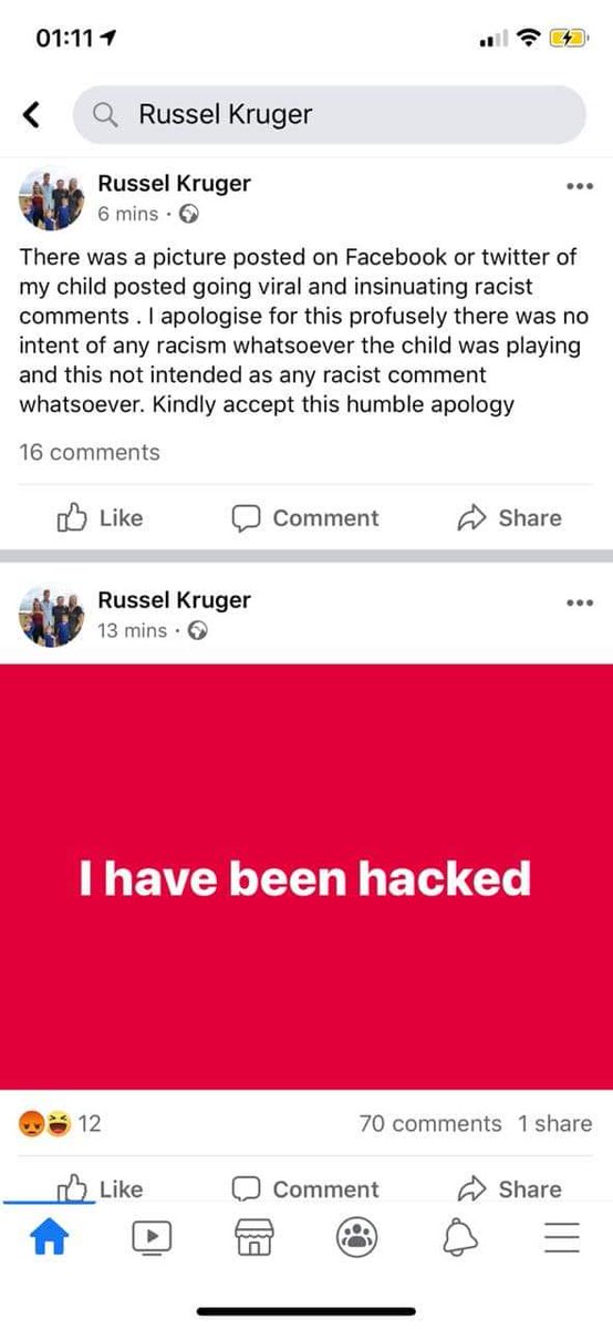 Gert_LeNinja's tweet photo. This #RusselKruger oke threw his child under the bus. 💀

He was hacked., again his  child was playing with his phone. https://t.co/5BYaSCF8AR
