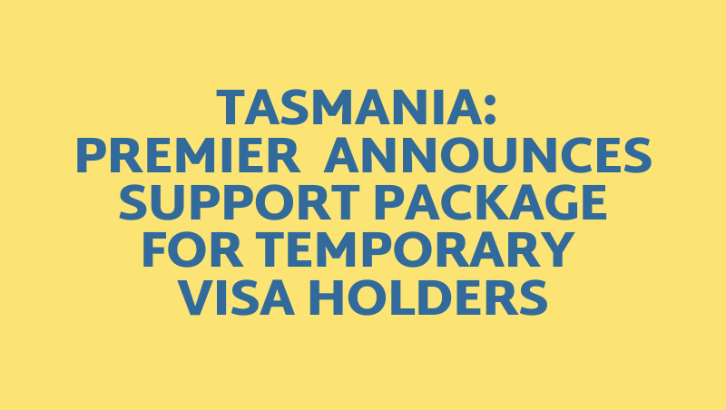 _AILS_Konrad's tweet photo. Good news! The state government announced it will be rolling out a package of up to $3M to support Temporary Visa holders in Tasmania. Many of these people were students, fruit-pickers and skilled hospitality workers. https://t.co/Xk5SAyvGVy #tasmania #covid_19 https://t.co/pQxTdXWYqx