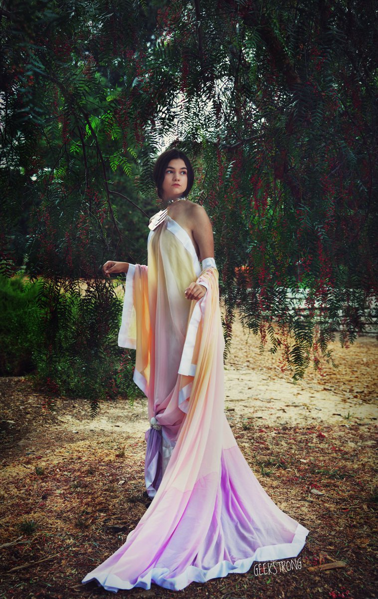 Only a year into knowing how to sew, I made THIS. She’s honestly my pride and joy and I miss the love I had for SW cosplay. Padme dress patterned, hand dyed and assembled my me.