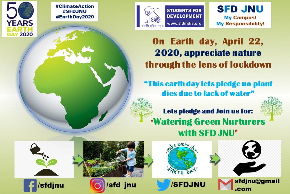 SFDJNU's tweet photo. JOIN US:
This earth week we are "Watering Green Nurturers with SFD JNU"
Do join us and make earth more green https://t.co/0131mZvg0C