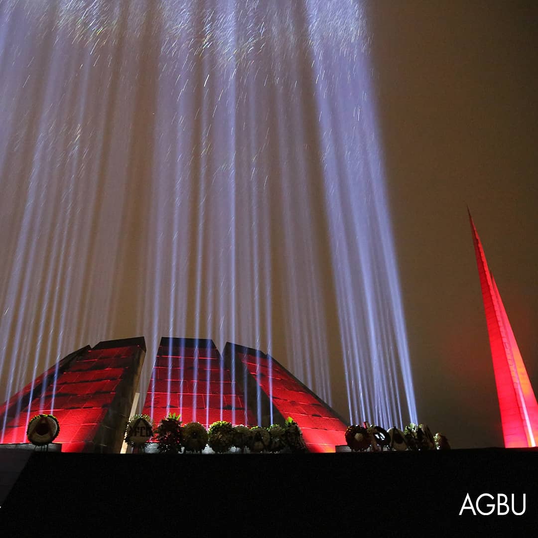 AGBUarmenia's tweet photo. 🇦🇲 Given cancellation of traditional public commemoration events for the #ArmenianGenocide Remembrance Day, AGBU Armenia representatives laid a wreath at the Memorial late last night to honor the victims of the Armenian Genocide.
#WeRemember&Demand #NeverAgain #105YearsofDenial https://t.co/gLq1YfC7zF