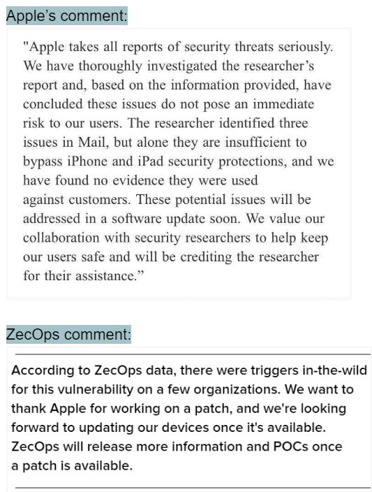 ZecOps's tweet photo. Here's our official response https://t.co/3kokNZs6TZ