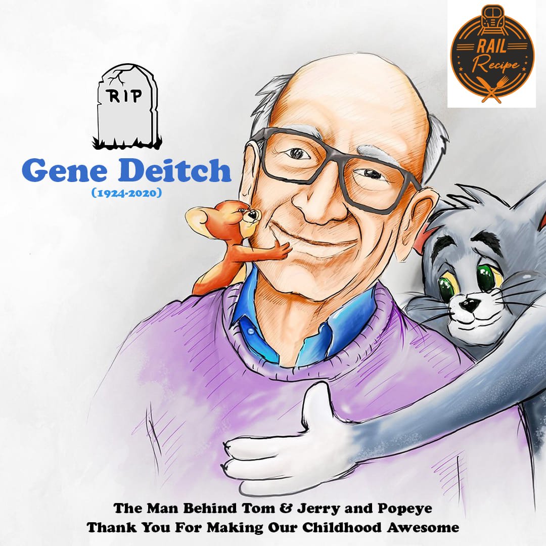 RailRecipe's tweet photo. Oscar-winning animator, comic artist & film director, #GeneDeitch leaves us at 95!
Thank you for making our childhood & adulthood so amazing with immortal characters like #TomandJerry & #Popeye.
Rest In Peace💐
#90skid #childhood #childhoodmemories #kidsof90s #cartoon https://t.co/u1EZYPMJFl