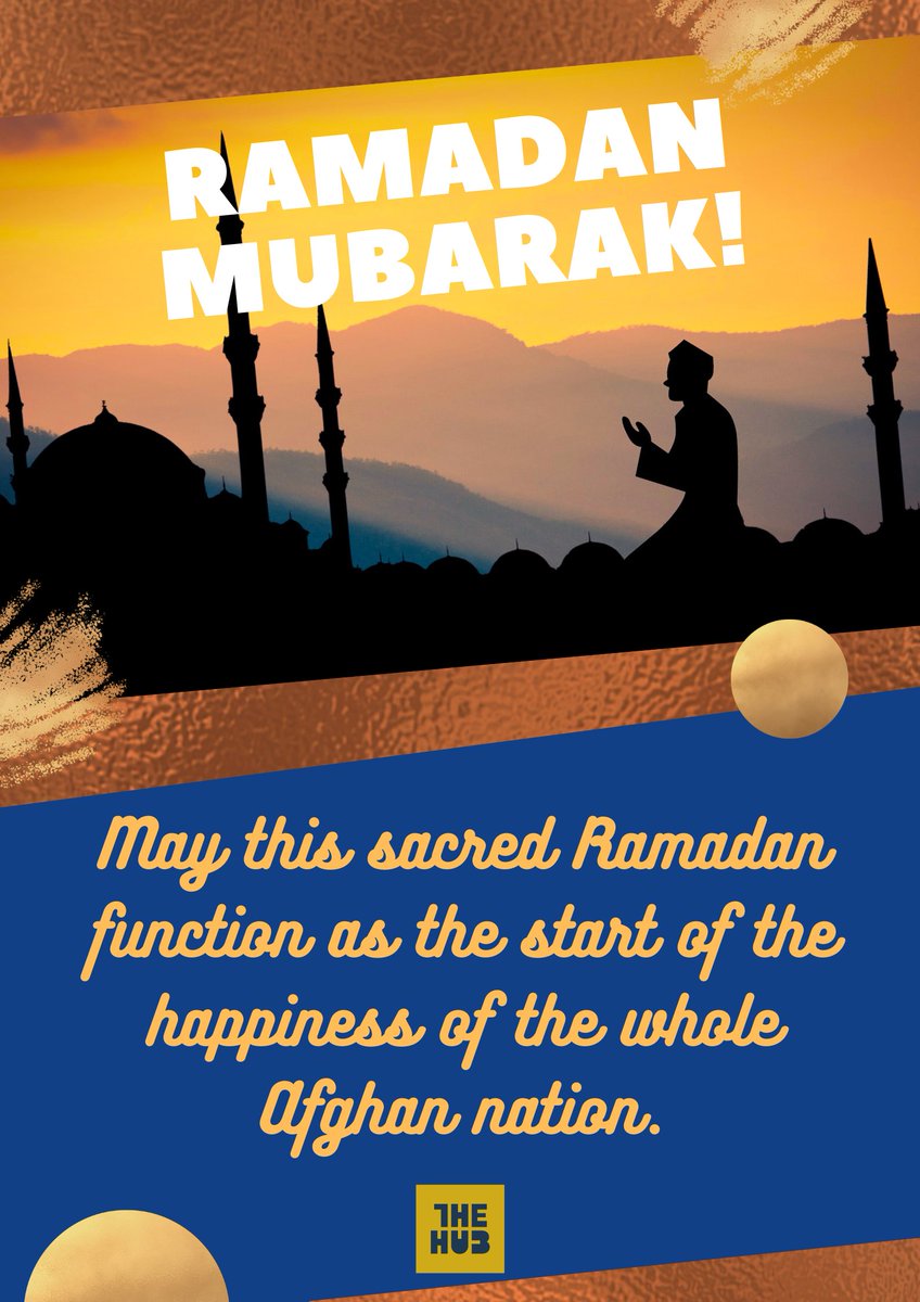 TheHubAf's tweet photo. Happy Ramadan!
Wishing you a very happy Ramadan.
May Allah with you in all the deed you do!

#TheHub
#ramadankareem
#Afghanistan https://t.co/zhLO8v8a0z